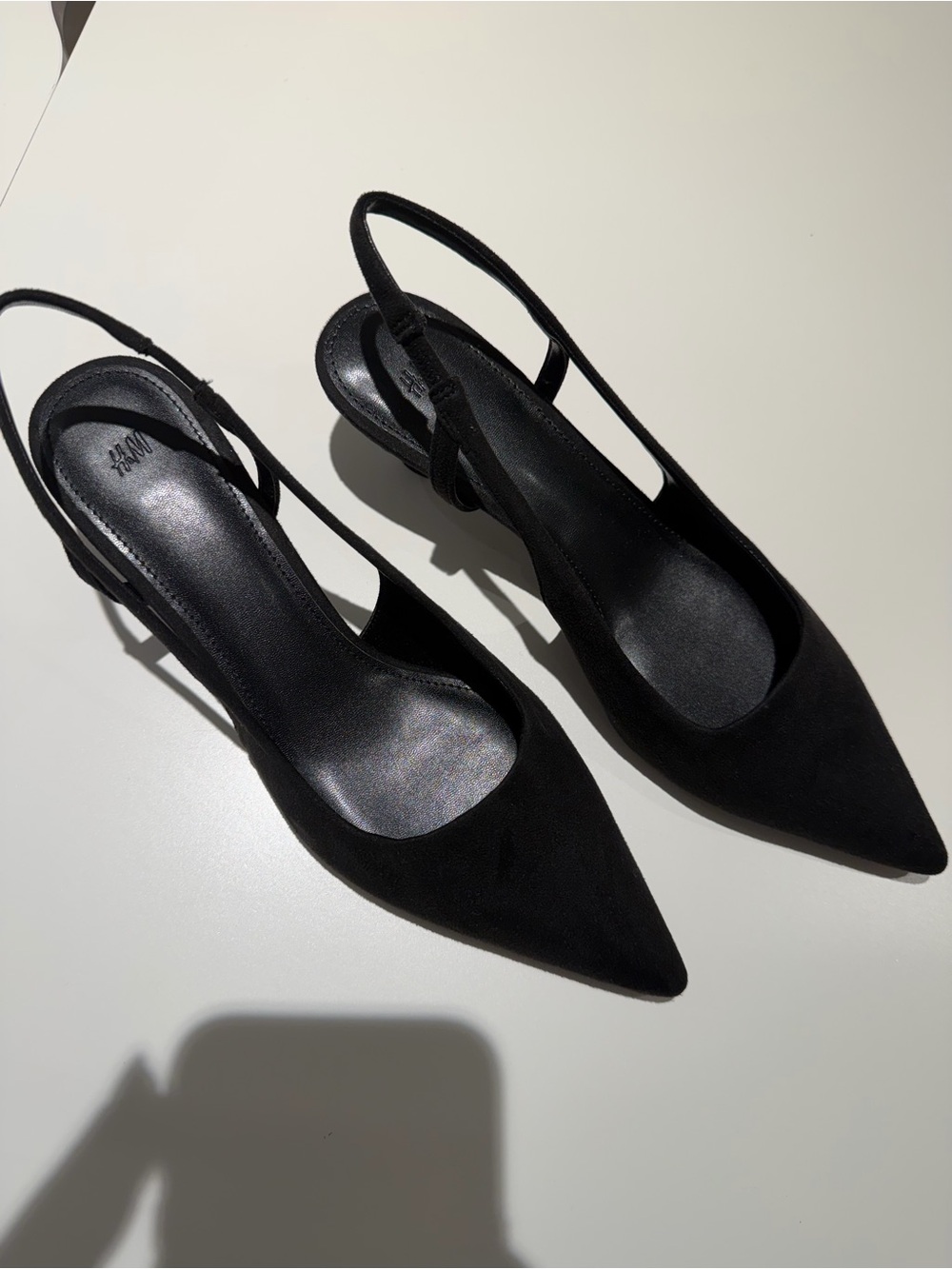 H&M Black Pointed Toe Slingback Heels - Women